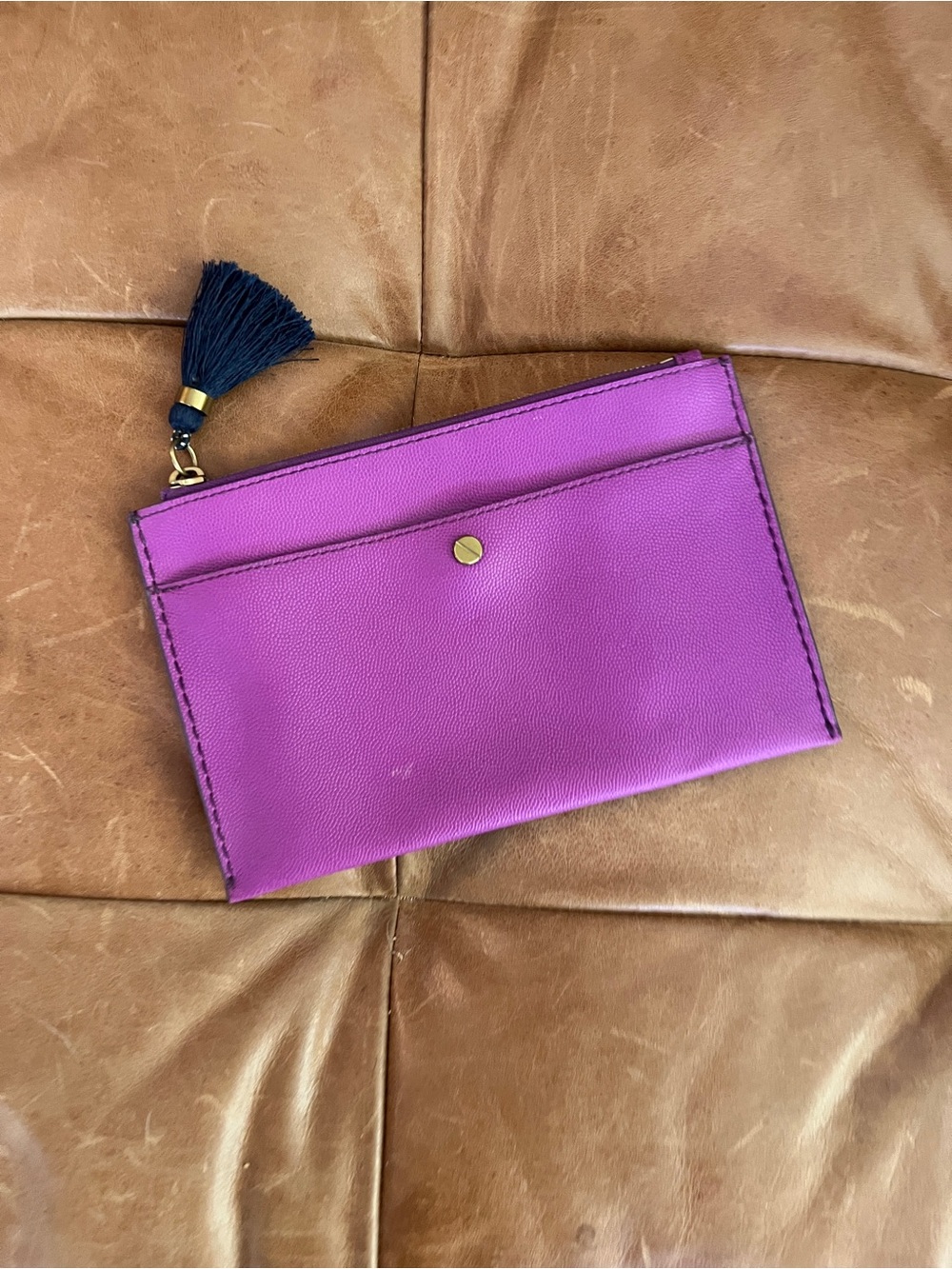 Purple/Fuschia J Crew Signet Pouch Fall 2017